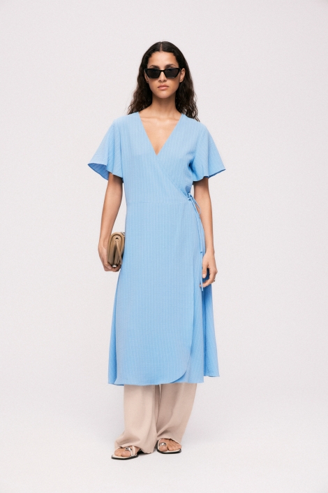 Vila vilovie s/s wrap midi dress - noos